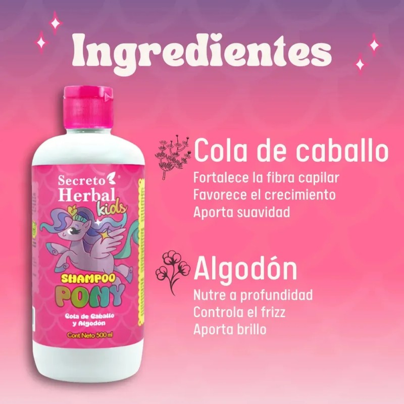 Shampoo Kids Secreto Herbal Cola De Caballo Y Algodón 500ml