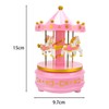 Tiardey Pink Classic Carousel Music Box Rotating Music Box Light