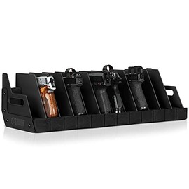 Savior Equipment Gun Pistol Revolver Firearm Handgun Rack Stand, Fit 12 of Most Long-Barreled Pistols, Cushioned Foam to Protect, Gun Safe Cabinet Storage Organizer Accessories