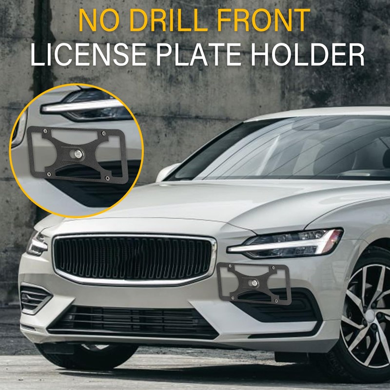 No Drill License Plate Holder Compatible with Volvo XC60 2008-2017