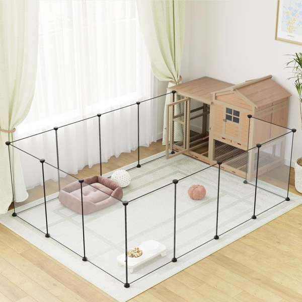 LURIVA Large Transparent Pet Playpen, 28" H x 20" W,