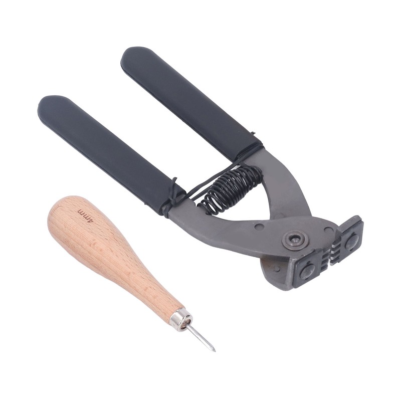 Leather Silent Pliers Diamond Awl Black Handle 4mm 4 Teeth