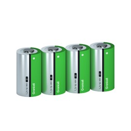 Granicell 4 Pack 10000mAh Rechargeable D Batteries High Energy,Low Self-Discharge NiMH D-Cell Battery