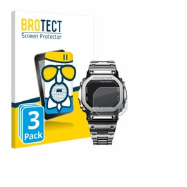 BROTECT 3 x Anti-Glare Tempered Glass Film for Casio G-Shock GMW-B5000D-1ER Protective Glass Protective Film Matt [Extremely Scratch-Resistant 9H, Anti-Reflex