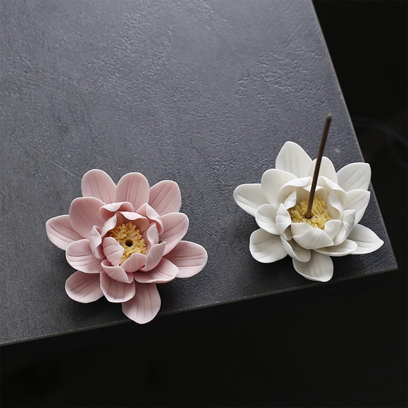 Lanito Incense Burner, Lotus Incense Plate, Stylish, Ceramic Buddhist Altar