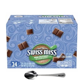 Hot Chocolate Packets, Hot Chocolate Mix, Milk Chocolate Flavor- 50 Count, Plus Vallary Spoon Perfect for Mixing Your Hot Cocoa.