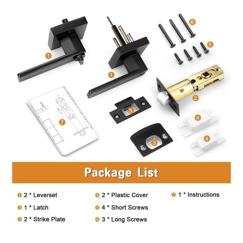 Probrico 5 Pack| Square Privay Levers for Bed and Bath