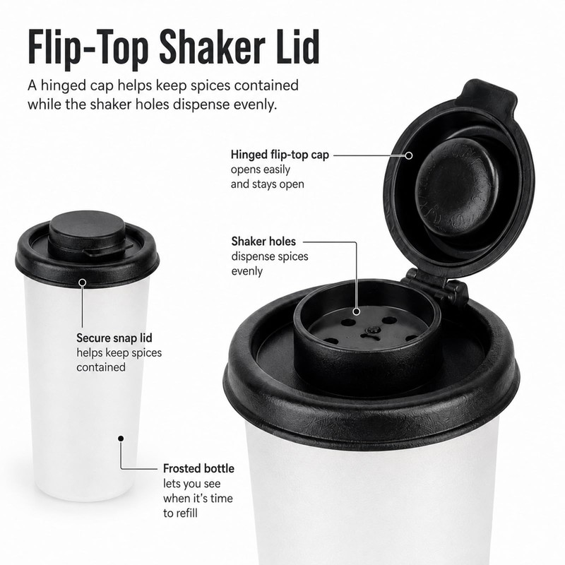2 Pack 4.75oz Salt and Pepper Shakers with Moisture Proof
