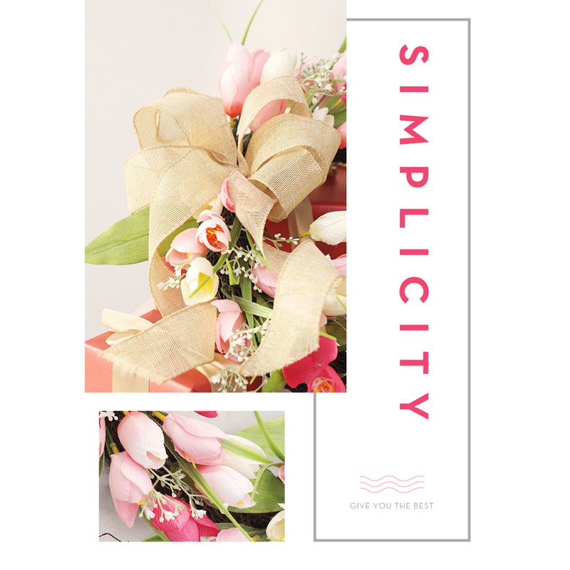 Tulip Wreath Tulip Decorative Wreath Artificial Tulip Wreath Decorative Flower
