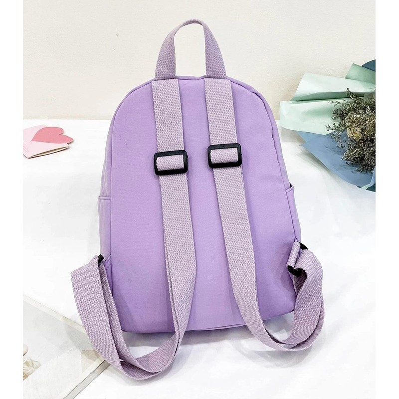 J.B.things Girls' Backpack, Kids Rucksack, Check, Rabbit Plush (Purple), purple