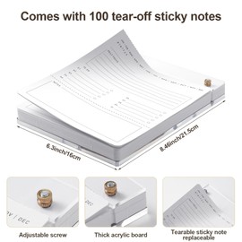 Affrolling 6.3 W x 8.46 H Acrylic Drafters Tablet Acrylic Planner with 100 Sheets Daily Acrylic Tablet Binder Pad for Office Home Office Desk Accessory