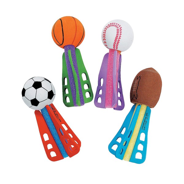 Fun Express Mini Sport Ball Foam Throwing Dart Missiles (Bulk Set of 24) Party Games and Favors