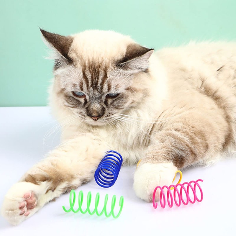 Cat Spring Toys, 80pcs Colorful Cats & Kitten Toys for