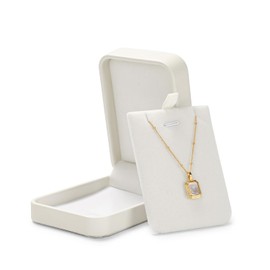 Oirlv Polyurethane Leather Beige Pendant Box Jewellery Box Valentine's Day Birthday Gift Box Jewellery Display Stand