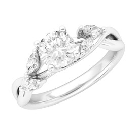 Sterling Silver Twisted Willow Vine 1.0CT Simulated Diamond Engagement Ring Promise Bridal Ring with Marquise (O)