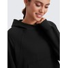 CRZ YOGA Womens Fleece Mock Neck Hoodie Oversized Pullover Long