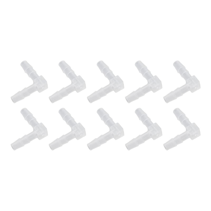 Pack of 10 Plastic Elbow Hose Nipples 90 Degree Angle