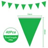 Topeedy 20M Green Bunting Flags Party Decoration,40pcs Reusable GreenPennant for