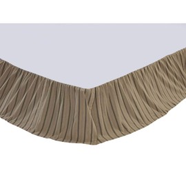 VHC Brands Farmhouse Sawyer Mill Tan Bed Skirt, Twin 39x76x16, Dark Creme White