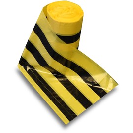 RE-GEN Biohazard Clinical Waste Disposal Tiger Stripe Sacks Bags (1 Roll, 50 Individual Bags) Size 56x64cm, 30Litre
