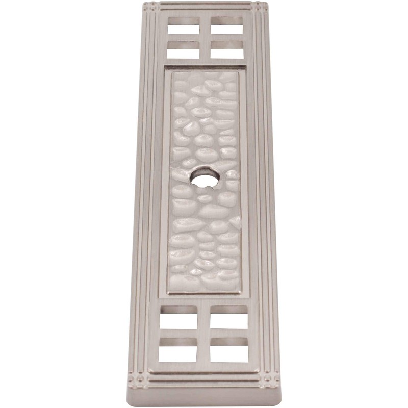 Arts & Crafts Cabinet Knob Backplate, Satin Nickel by Stone
