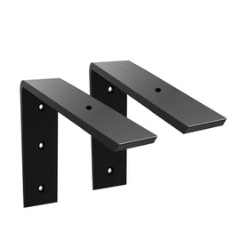 Countertop Support Bracket 2 Pack 6 inch Heavy Duty 3/8" Thick Black Granite Countertop Bracket 6"x6"x2.5" Shelf L Bracket Mantel Corbels for Quartz/Granite/Wood/Concret/Laminate Countertops