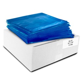 ALL SUPPLIES SHOP Medium, Large 38” X 58” Blue Trash Can Liner, 55-60 Gal Garbage Bags, 47 Micron 1.8 Mil Thick for Homes/Offices/Bathrooms/Hospitals/Hotels/Gyms, Indoor/Outdoor Use 100 Per, Flat