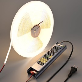 BENLUN 24V COB LED Strip Lights 65.6ft Kit, 4000K Natural White Cuttable Adhesive 480LEDs/M CRI 90+ LED Tape Light with Power Supply for Bedroom Kitchen Living Room Ceiling