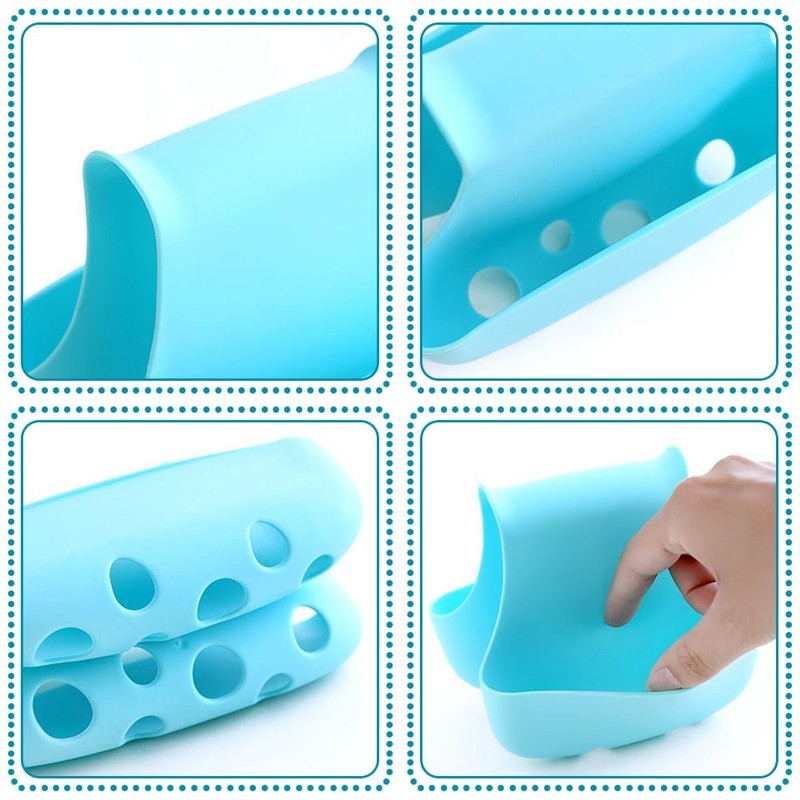 2 Pack Sponge Holder for Double-Sink, FineGood Saddle Caddy Brush