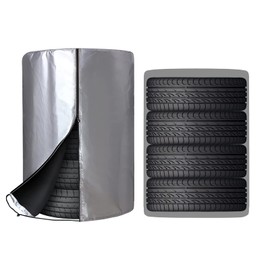 ZATOOTO Tyre Bag, Waterproof, Dustproof, Seasonal Tyre Cover Holds 4 Tyres (14/15/16/17/18 Inches), Silver Coated 210D Oxford, 28.3 x 46 Inches (72 x 117 cm)