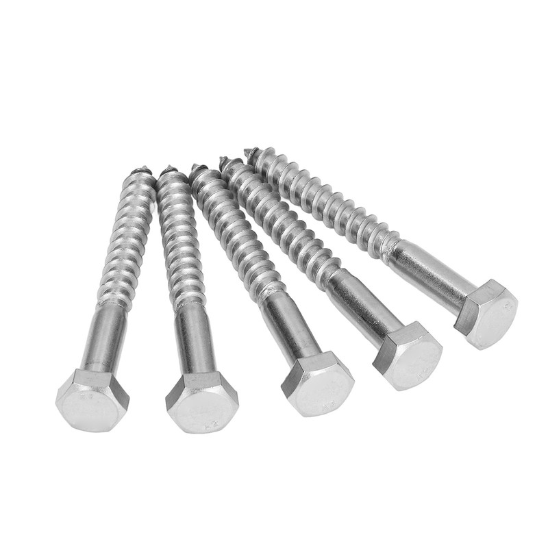 304 Stainless Steel Half Thread Bolt Wood Hex Lag Screws