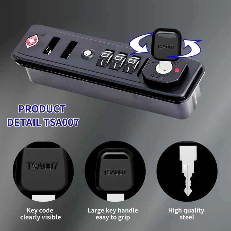 4PCS TSA007 TSA002 Universal Master Luggage Keys, Compatible with Password