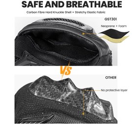 ILM Motorcycle Motocross Cycling Off-Road Dirt Bike Gloves for Men Women Touchscreen Hard Knuckle ATV MTB Guantes (Black, XL)