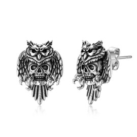 Shusukue Unisex S925 Sterling Silver Earrings Women's Earrings Men's Earrings Gifts for Women/Men Gothic Style Earrings Cute Style Earrings Earrings Earrings, Sterling Silver