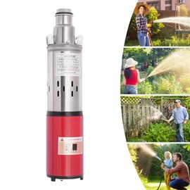 YIYIBYUS Deep Well Submersible Pump, 12V Stainless Steel Submersible Pump Deep Well Water DC Pump 1500L/H with 23 ft Electric Cord for Irrigation, Home, Industrial