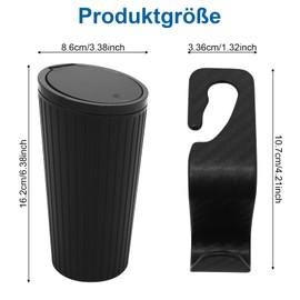AMANDELIZABE Pack of 2 Car Trash Can with Pop-Top Lid, Car Trash Bin, Car Sealing Mini Rubbish Bin, Car Accessories, for Cup Holder in Console, Car, Office, Home