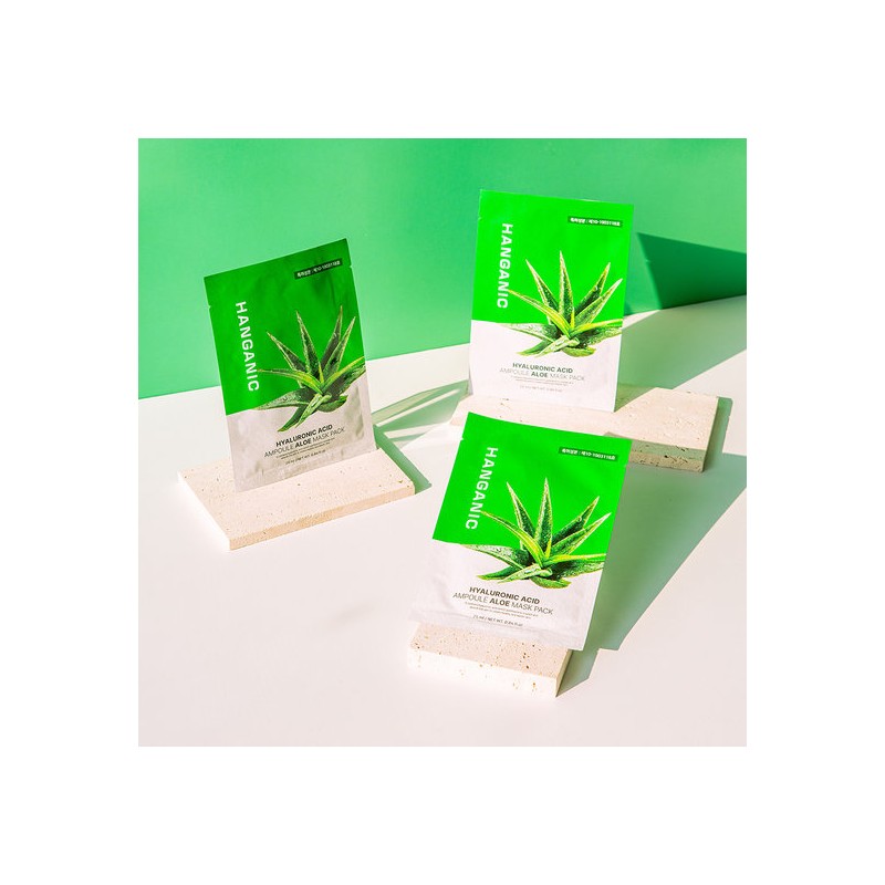 Hanganic Hyaluronic Acid Ampoule Aloe Mask Pack 100 Sheets /
