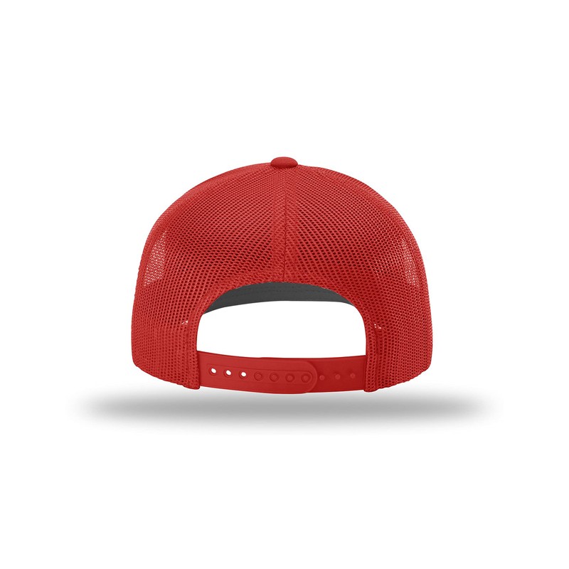 Richardson 112 Trucker OSFA Baseball Hat Ball Cap, White/Red