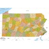 Pennsylvania ZIP Code Map with Counties - Large - 48"