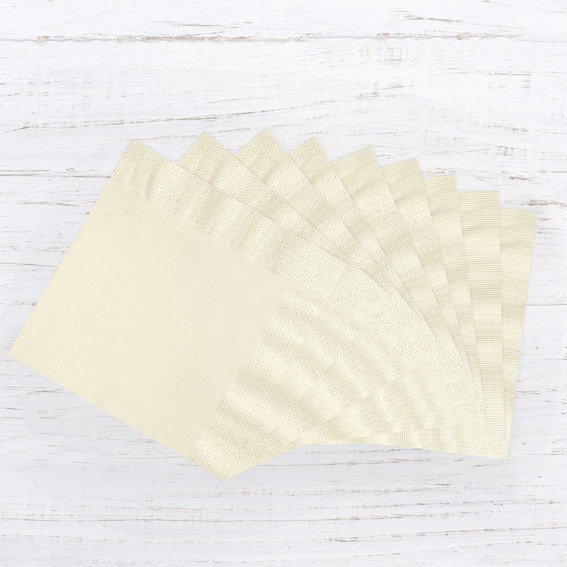 Ecru Beverage Napkins / 100 Count 4 3/4" Square Cocktail