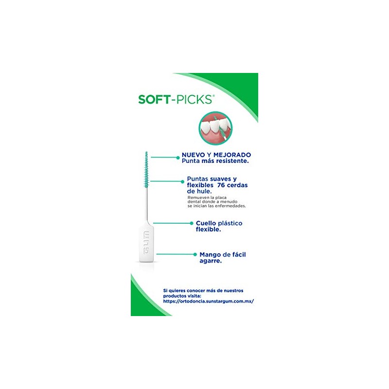 GUM Soft-Picks Original – Palillos interdentales flexibles para limpieza interdental