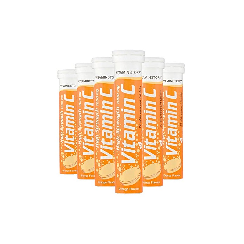 120 Vitamin C Orange 1000mg Effervescent Tablets *6 Packs of