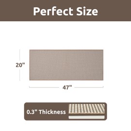 AMOAMI Kitchen Mats for Floor, Kitchen Rugs Non Slip Machine Washable, Kitchen Runner Rugs Non Skid Super Absorbent Dirt Resist in Front of Sink Standing Mat, 20"x47" Brown