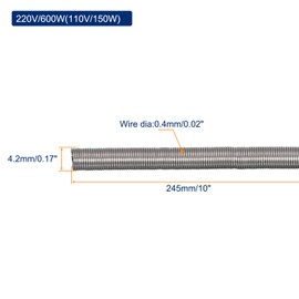 sourcing map FeCrAL Oven Heating Resistor Wire 220 V/600 W (110 V/150 W) Heating Coil for Oven Replacement 4.2 x 245 mm Pack of 15