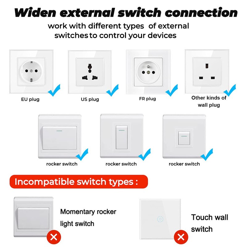 Domary Mini WiFi Switch Module 16A Wi-Fi Intelligent Relay Light