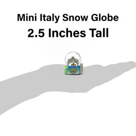 Italy Snow Globe of Rome, Pisa and Venice. (2.5 Inches Tall), 45mm Globe with Snow