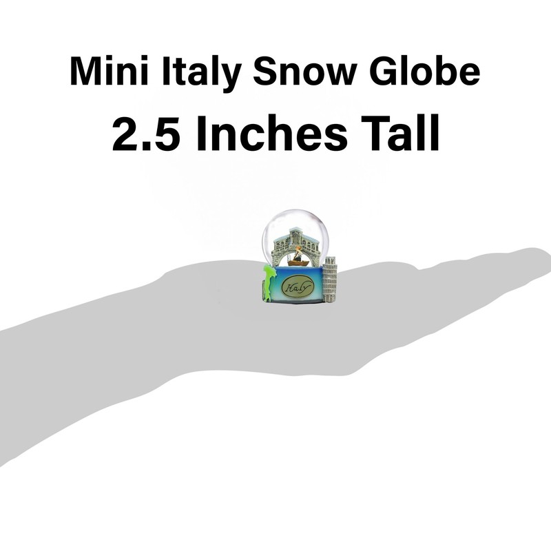 Italy Snow Globe of Rome, Pisa and Venice. (2.5 Inches