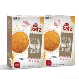 Katz Gluten Free Bread Crumbs Plain Unseasoned. Crispy Flavorful Coating. Perfect for Baking & Cooking. Kosher, Dairy Free, Soy Free, Nut Free. 12 oz (Pack Of 2)