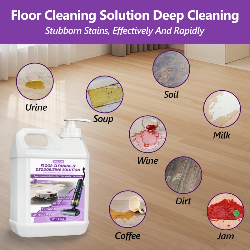 Floor Cleaning Solution- 85 FL OZ-Floor Cleaner for Mopping with