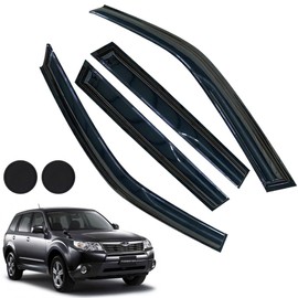 Rain Guards for Subaru Forester 2009-2013, Tape-on Side Window Deflectors for Subaru Forester, Window Visors for Subaru Cars,for Subaru Car Accessories 4 Rain Guards ＆ 2 Car Coasters